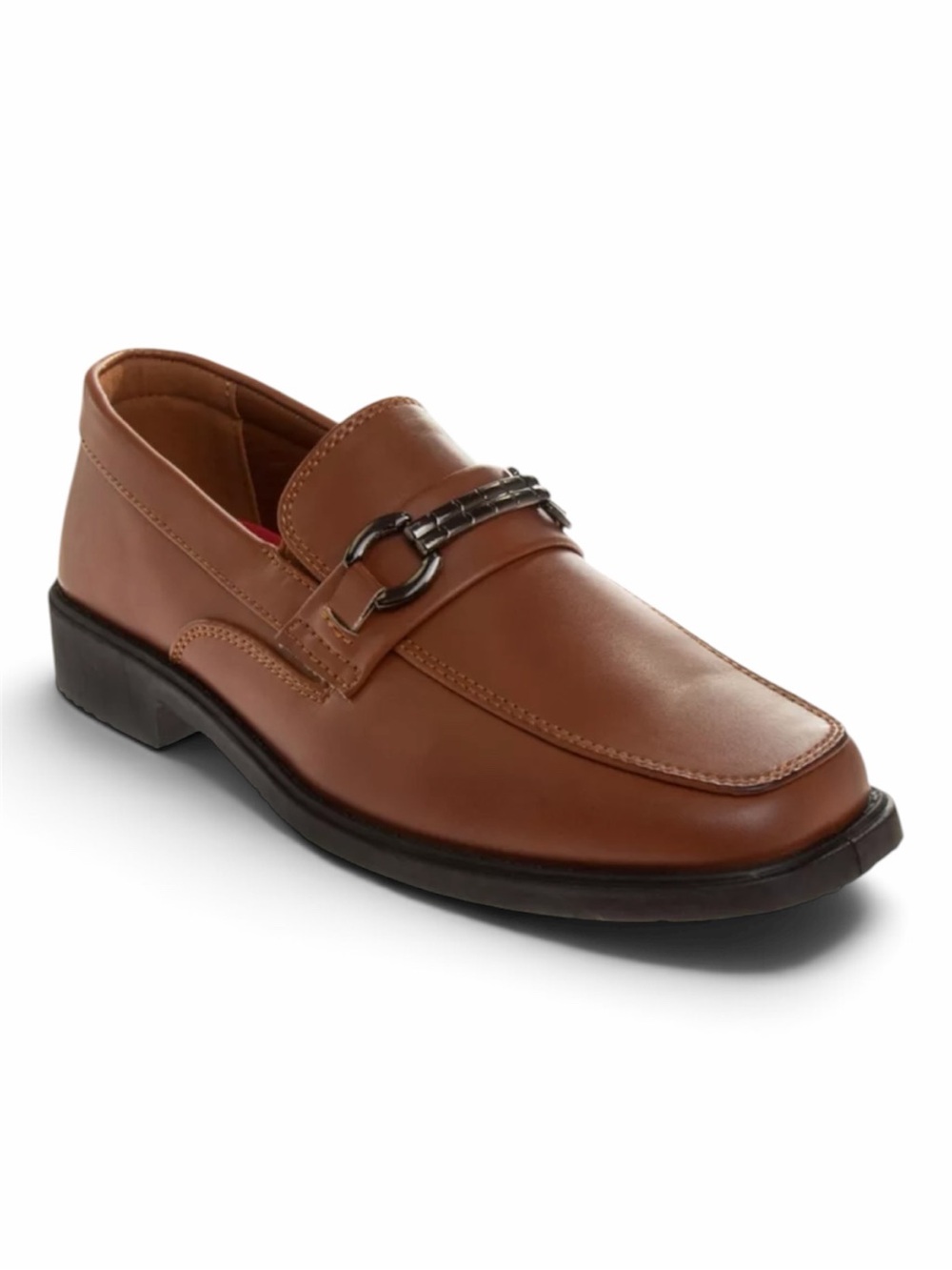 Josmo Tan Boys Slip on Loafer Dress Shoes Metal Accent Size 6